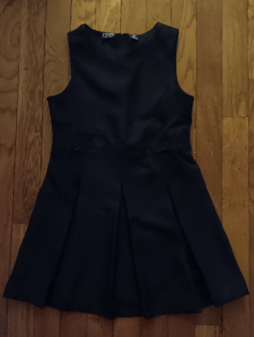 Chaps Navy Sleeveless Pleated School Jumper